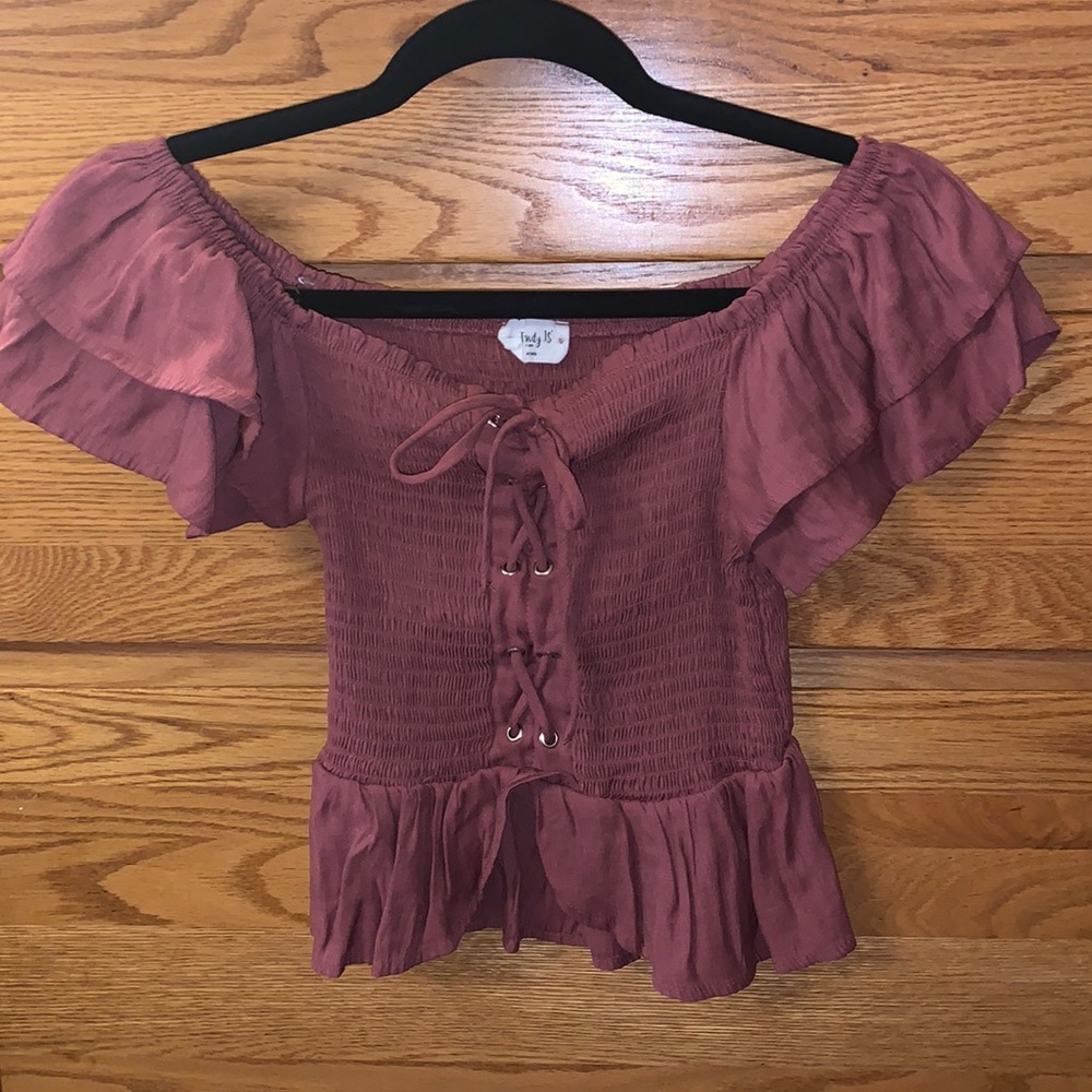 Off-the-Shoulder Ruffled Crop Top